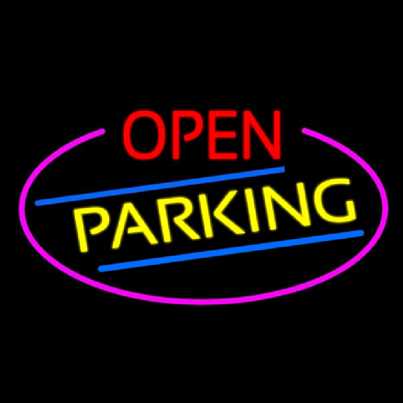 Open Parking Oval With Pink Border Neonkyltti