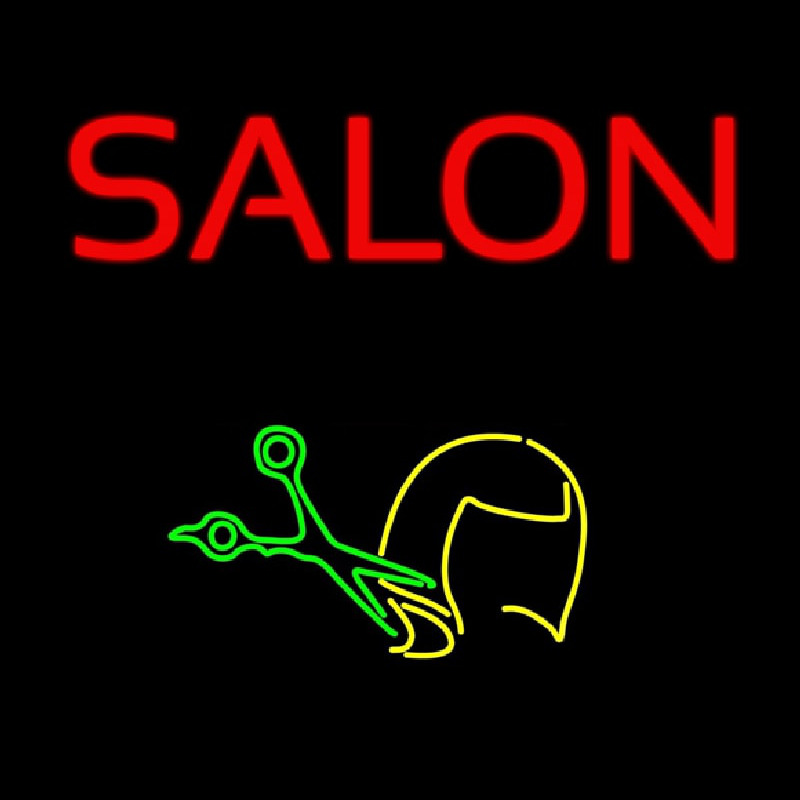 Salon With Scissor Logo Neonkyltti