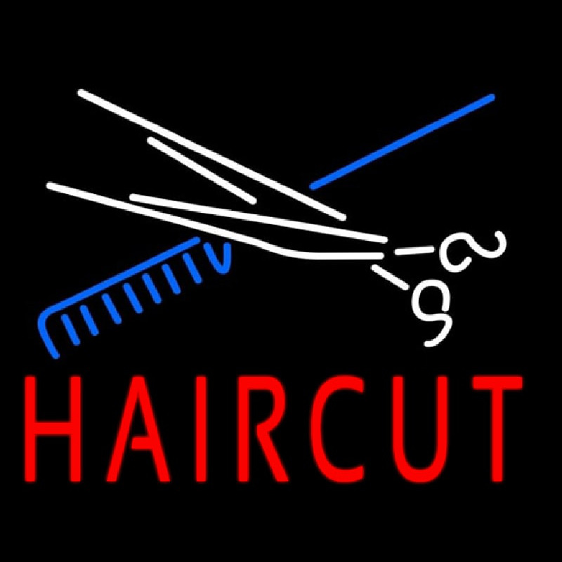 Scissor And Comb Haircut Neonkyltti