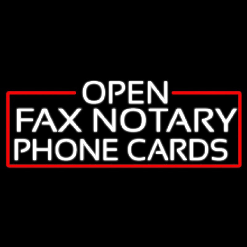 White Open Fa  Notary Phone Cards With Red Border Neonkyltti