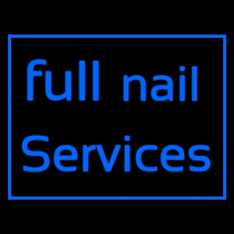 Blue Full Nail Services Neonkyltti