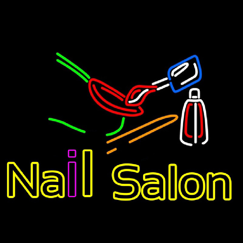 Double Stroke Nail Salon Logo Neonkyltti