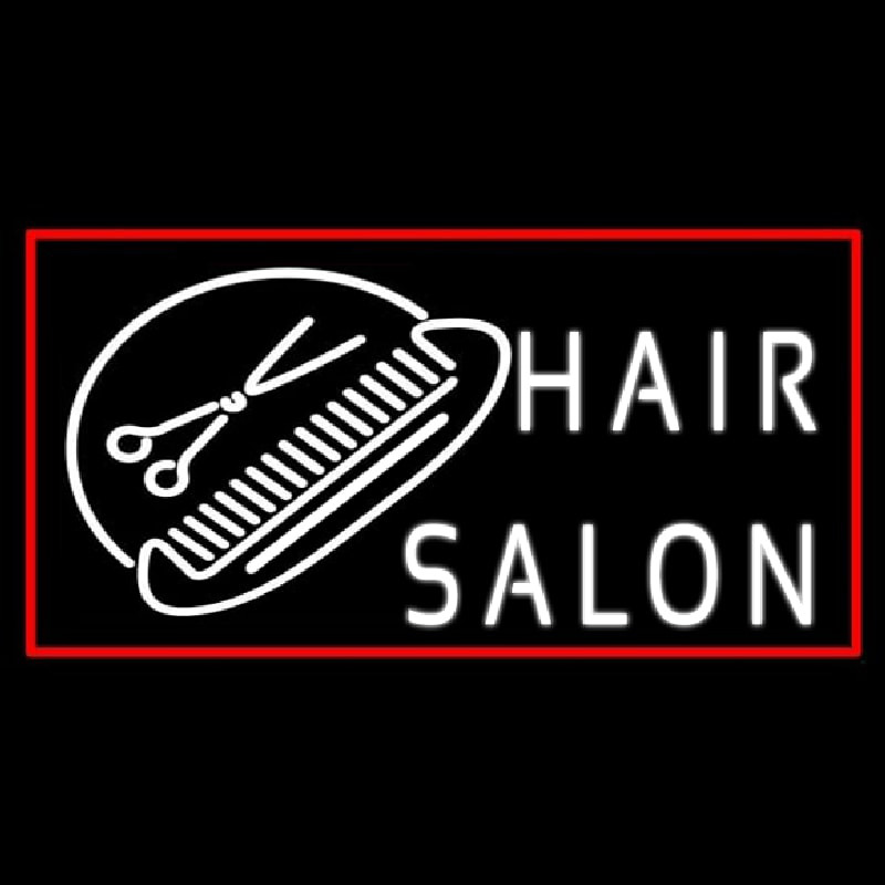 Hair Salon With Scissor And Comb Neonkyltti