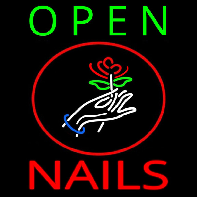 Nails Open Logo Neonkyltti