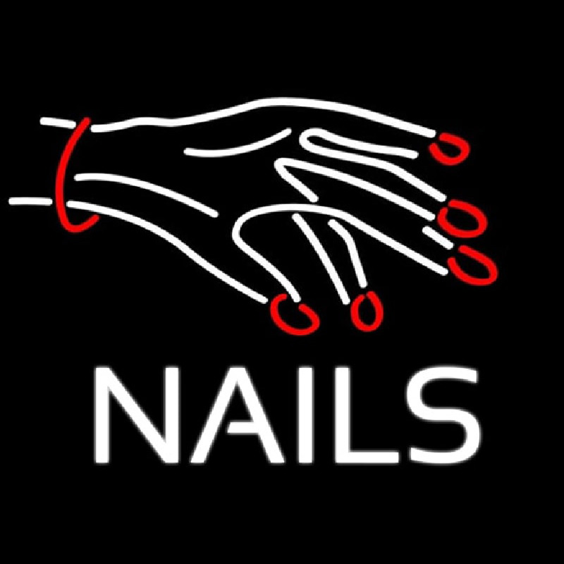 Nails With Hand Logo Neonkyltti