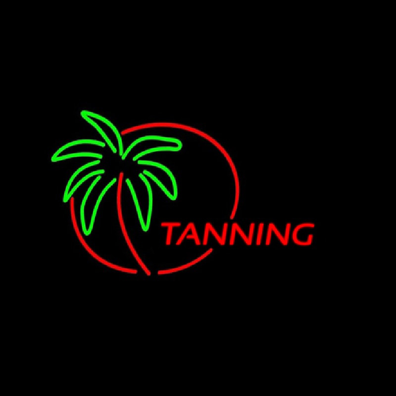 Red Tanning With Palm Tree Neonkyltti