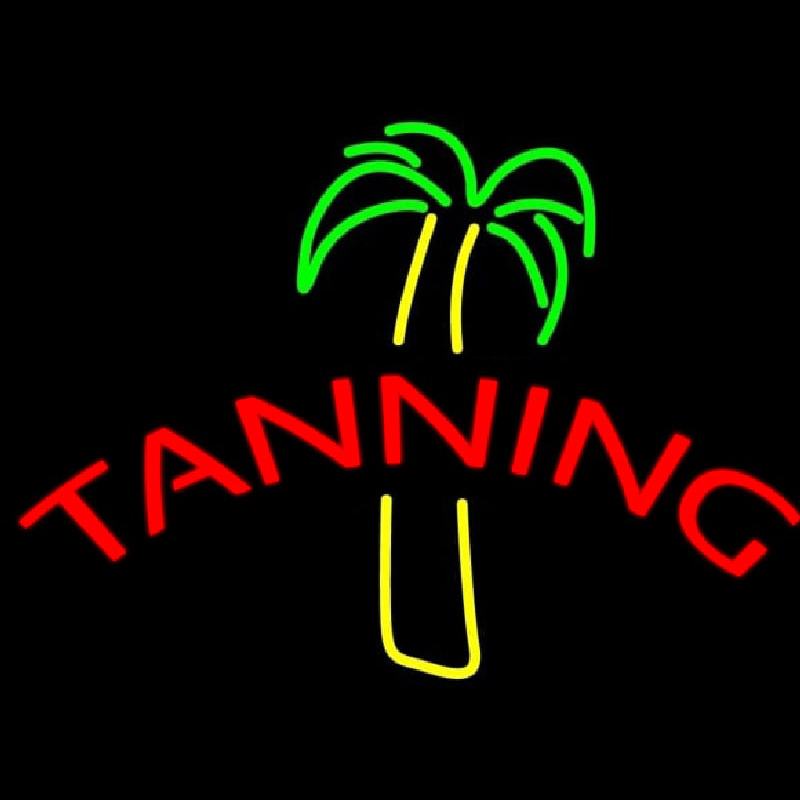 Tanning With Palm Tree Neonkyltti