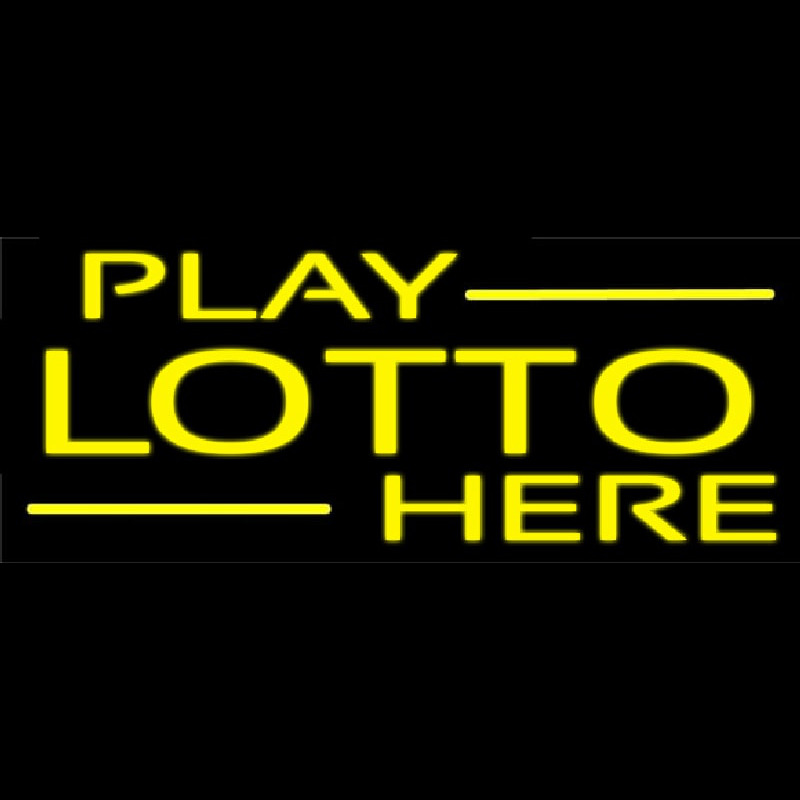 Yellow Play Lotto Here Neonkyltti