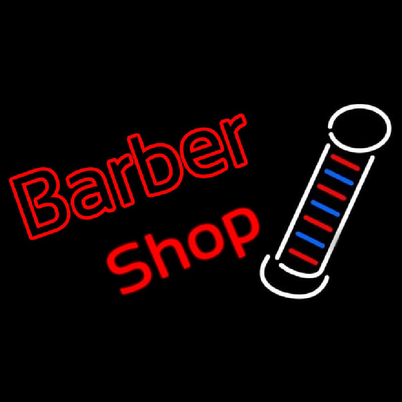 Double Stroke Red Barber Shop Neonkyltti