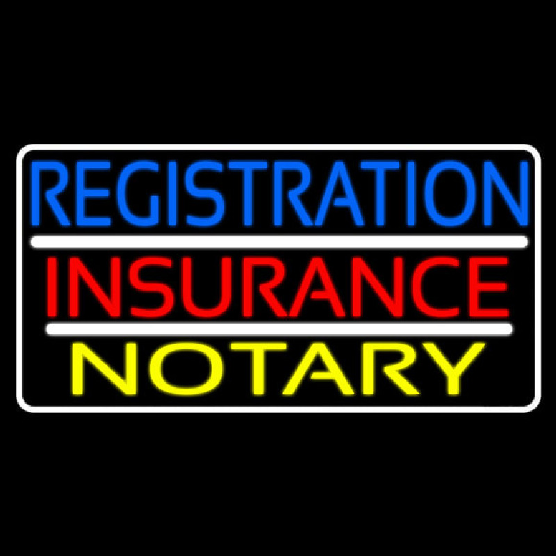 Registration Insurance Notary White Border And Lines Neonkyltti