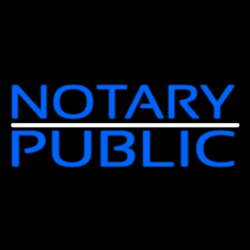 Blue Notary Public With White Line Neonkyltti