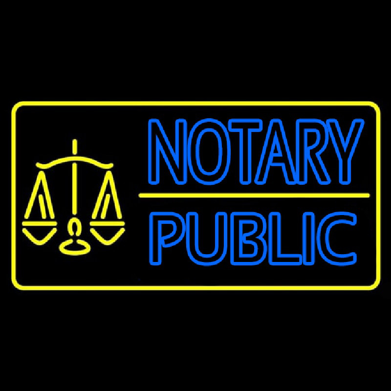 Double Stroke Notary Public Logo Neonkyltti