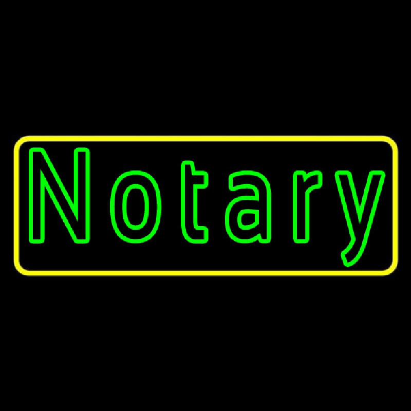 Green Notary Yellow Border Neonkyltti