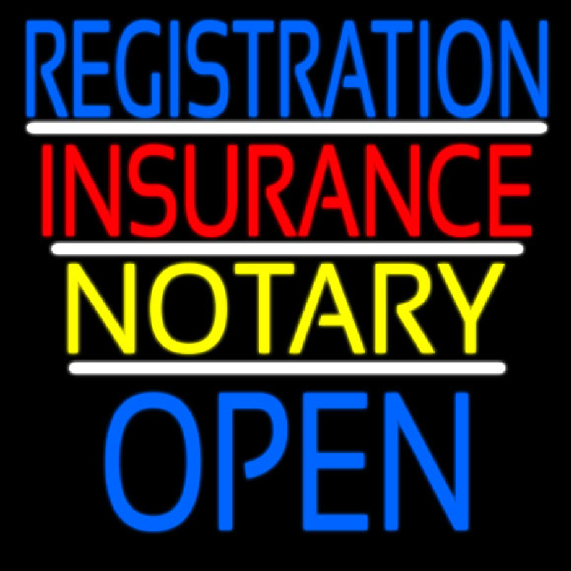 Registration Insurance Notary Open Neonkyltti