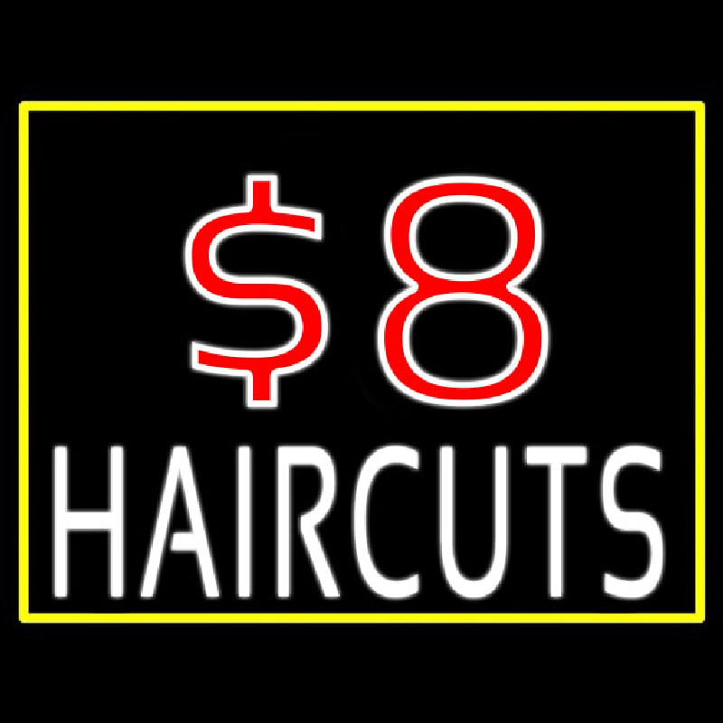 8 Haircuts Neonkyltti