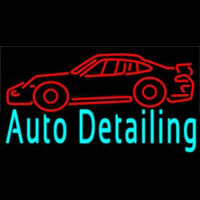 Auto Detailing With Car Logo 1 Neonkyltti