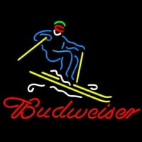 BUDWEISER DOWNHILL SKIER HANDCRAFTED Neonkyltti