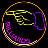 Billiards With Hand Logo 1 Neonkyltti