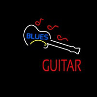 Blue Blues Red Guitar Neonkyltti