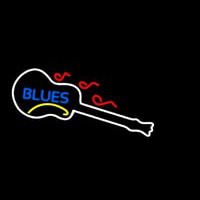 Blue Blues White Guitar Neonkyltti