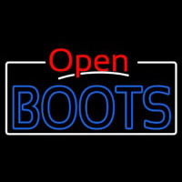 Blue Boots Open With White Border Neonkyltti