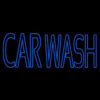 Blue Double Stroke Car Wash Neonkyltti