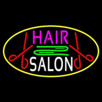 Blue Hair Salon With Scissor Neonkyltti