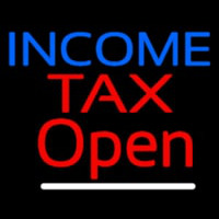 Blue Income Red Ta  Open Slant Neonkyltti