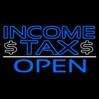 Blue Income Ta  Open With Dollar Logo Neonkyltti