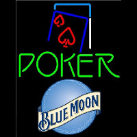 Blue Moon Green Poker Red Heart Beer Sign Neonkyltti