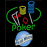 Blue Moon Poker Ace Coin Table Beer Sign Neonkyltti