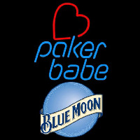 Blue Moon Poker Girl Heart Babe Beer Sign Neonkyltti