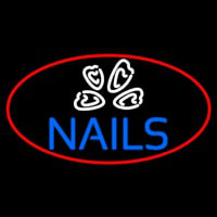 Blue Nails Logo Neonkyltti