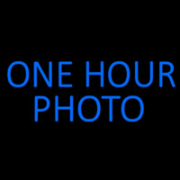 Blue One Hour Photo Block Neonkyltti