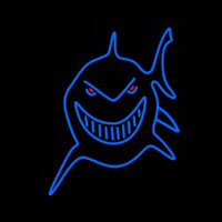 Blue Shark Face Neonkyltti