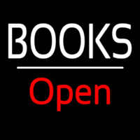 Books Open White Line Neonkyltti