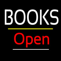 Books Open Yellow Line Neonkyltti