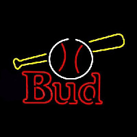 Bud Baseball and Bat Beer Sign Neonkyltti