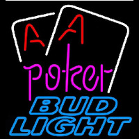 Bud Light Purple Lettering Red Aces White Cards Beer Sign Neonkyltti