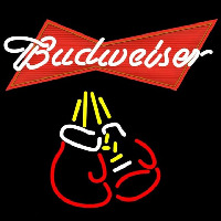 Budweiser Bo ing Gloves Beer Sign Neonkyltti