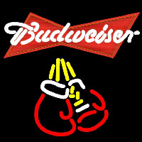 Budweiser Bo ing Gloves Beer Sign Neonkyltti