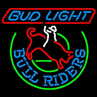 Budweiser Bud Light Bull Riders Beer Sign Neonkyltti