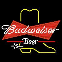 Budweiser Cowboy Boot Beer Sign Neonkyltti