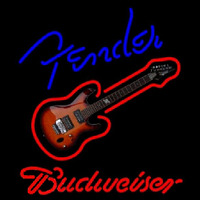 Budweiser Fender Blue Red Guitar Beer Sign Neonkyltti