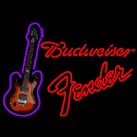 Budweiser Fender Red Guitar Beer Sign Neonkyltti