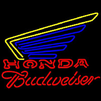 Budweiser Honda Motorcycles Gold Wing Beer Sign Neonkyltti