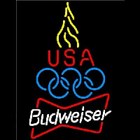 Budweiser Olympic Torch Beer Sign Neonkyltti