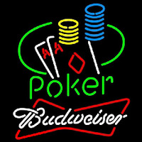 Budweiser Poker Ace Coin Table Beer Sign Neonkyltti