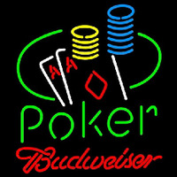 Budweiser Poker Ace Coin Table Beer Sign Neonkyltti