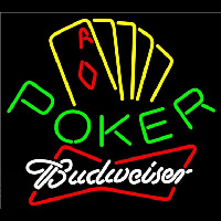 Budweiser Poker Yellow Beer Sign Neonkyltti